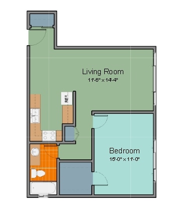 1BR/1BA - Berkshire Terrace