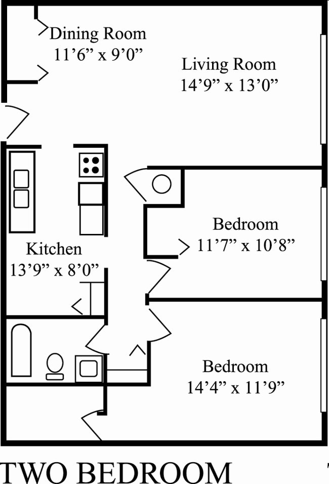 2BR/1BA - Promenade Apartments