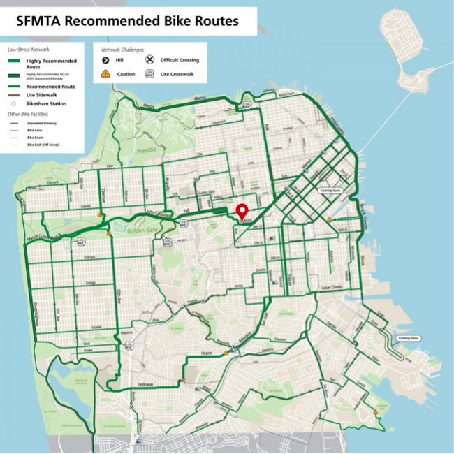 Bike Routes - 492 Duboce Ave