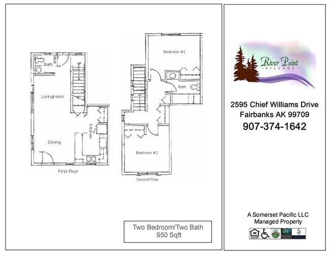 RVPT-Two TH Bedroom FP - River Point Village Apartments