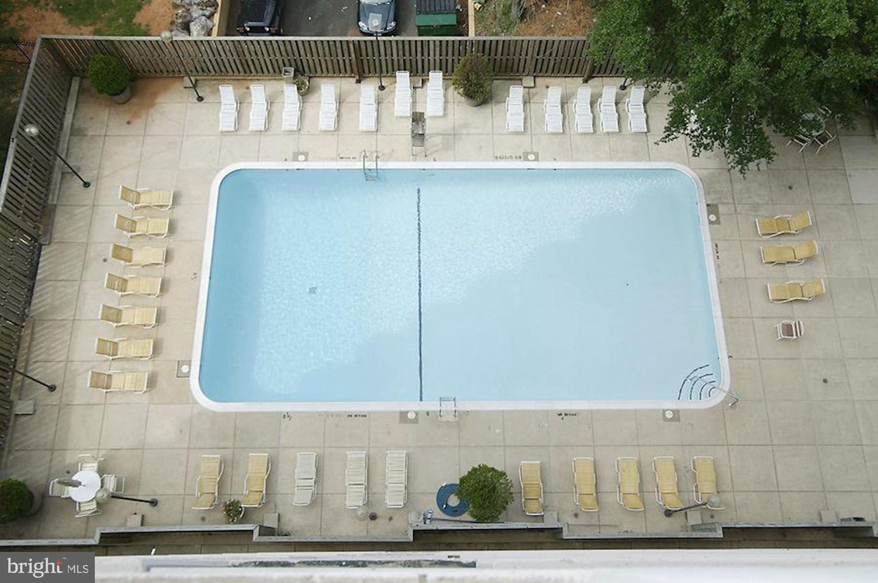 Pool view from another unit's balcony. - 4141 N Henderson Rd