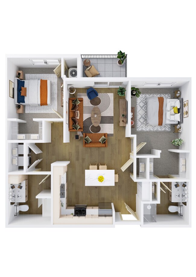Representative 2BR2BA - Main Street Apartments