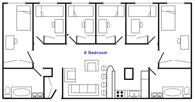 6BR/2BA - Harrison Apartments