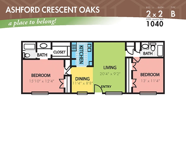 2 X 2 B - Ashford Crescent Oaks