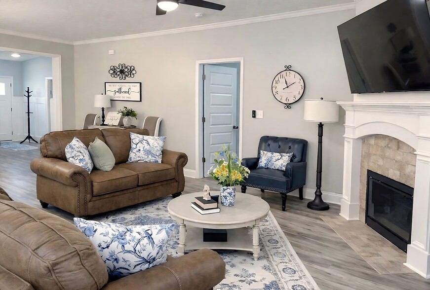 Living Room with Electric Fireplace - 711 Argo Pass