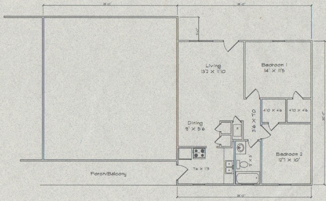 2BR/1BA - Palmera Apartments