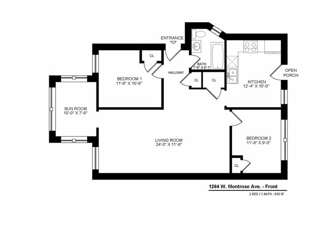 1264 Floor Plan - 4407-09 N. Malden St.