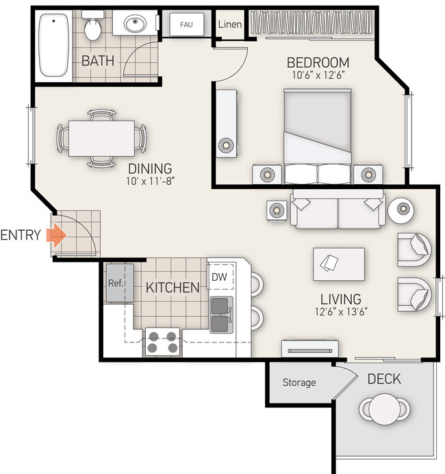 Floorplan - Berkeley-Columbia Court Apartments