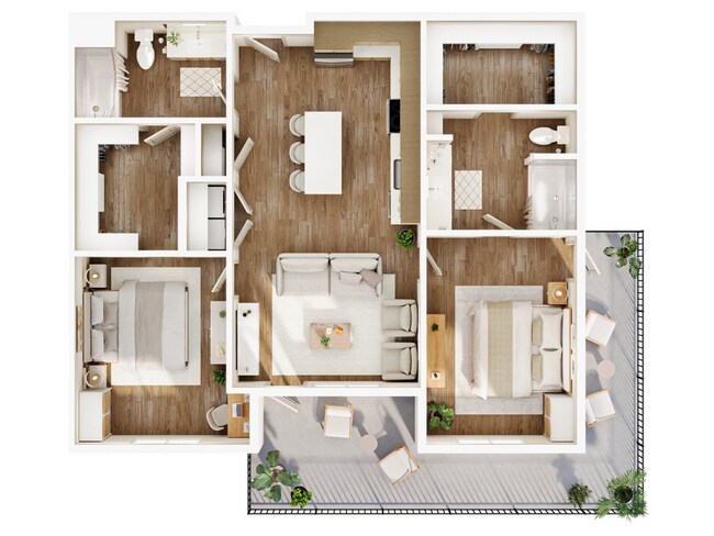 Current_Apartments_Two Bed Corner_Floorplan_Murray - Current Apartments