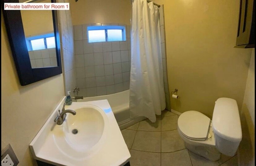 Room 1 private bathroom - 1841 Marney Ave