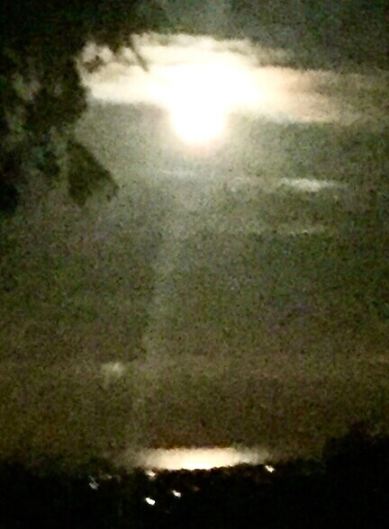 Blurry Moonlight reflecting off ocean, zoom/crop, 5.5 miles away - 1355 Waterbury Ct