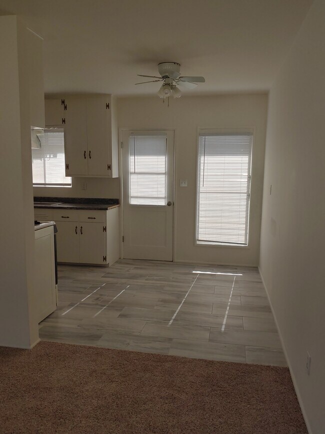 View from Living room to dining/kitchen. (back door to backyard and addl garage access) - 147 S Myrtle Ave