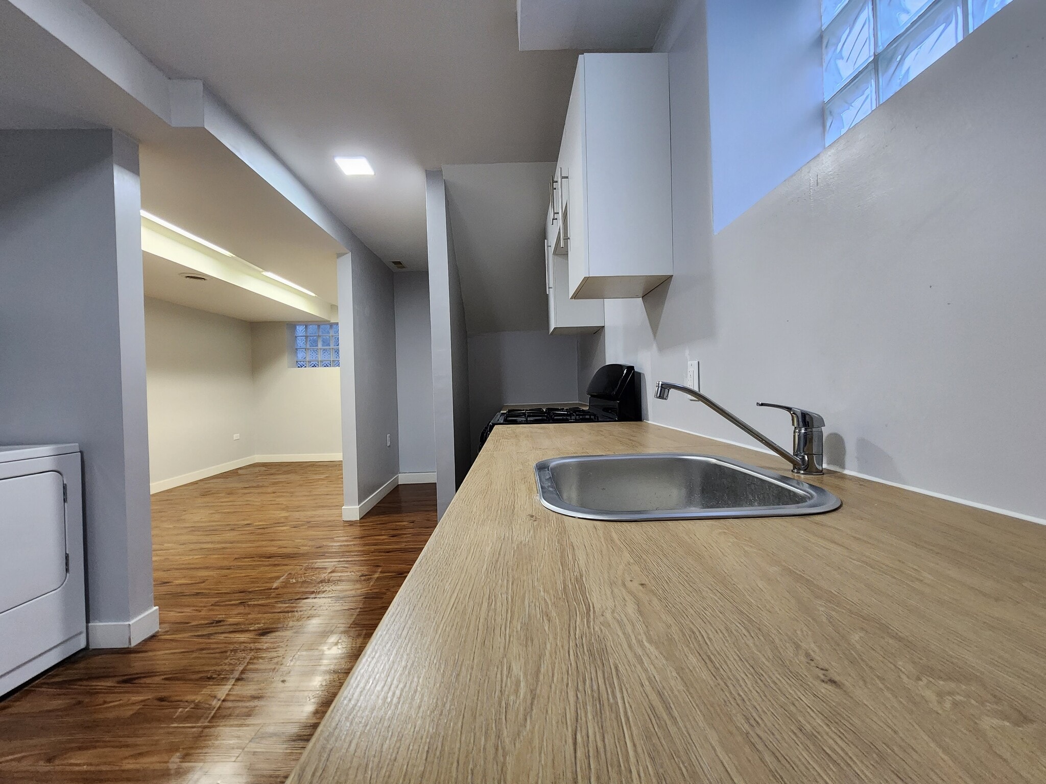 Kitchen - new fridge on the way, will be placed in the nook to the left of this photo - 7302 Columbia Ave