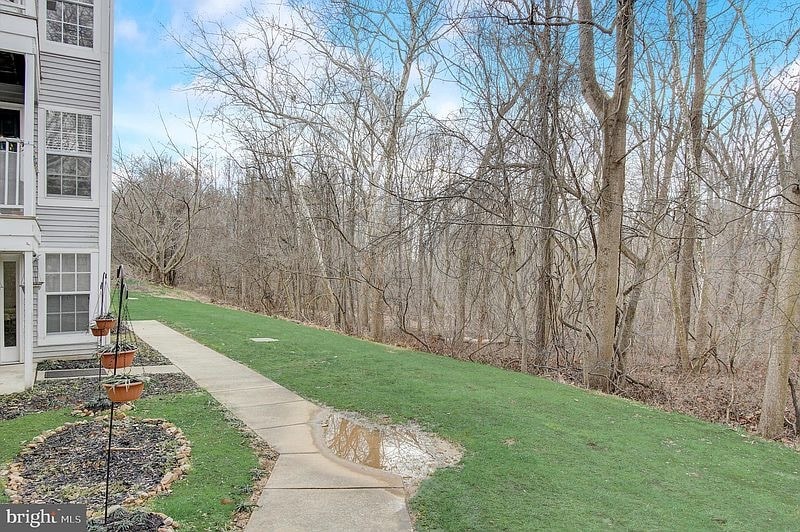 sidewalk, backs to trees - 1006 Markham Ct