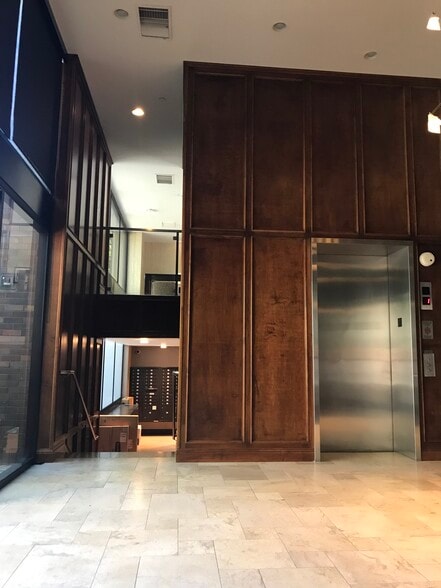 View from bi-level lobby to mail room down stairs - 850 State St