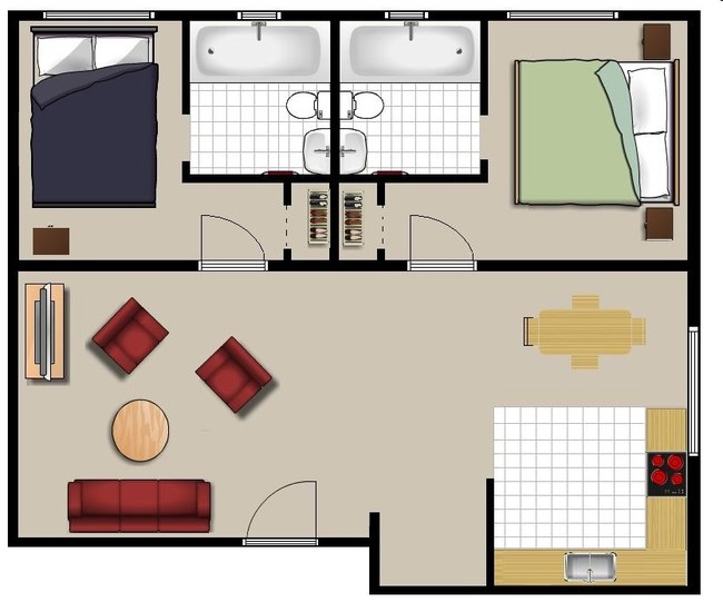 2BR/2BA - Riverpark Apartments