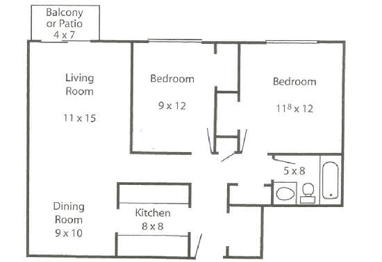 2BR/1BA - Town Square Senior Apartments - 62 and over