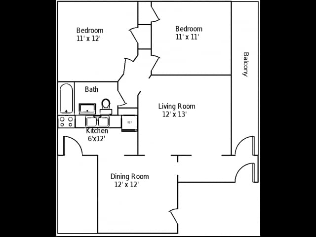 2BR/1BA - Greenleaf Court