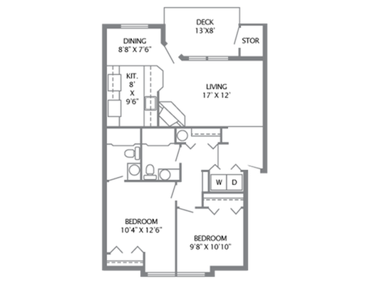 Gold - 2/2 - 960 SF - Cascade View