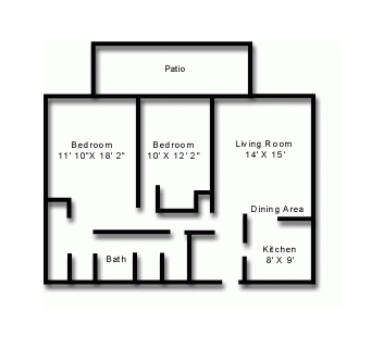 2BR/1BA - Park Place Apartments