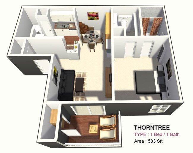 One Bed / One Bath - Thorntree