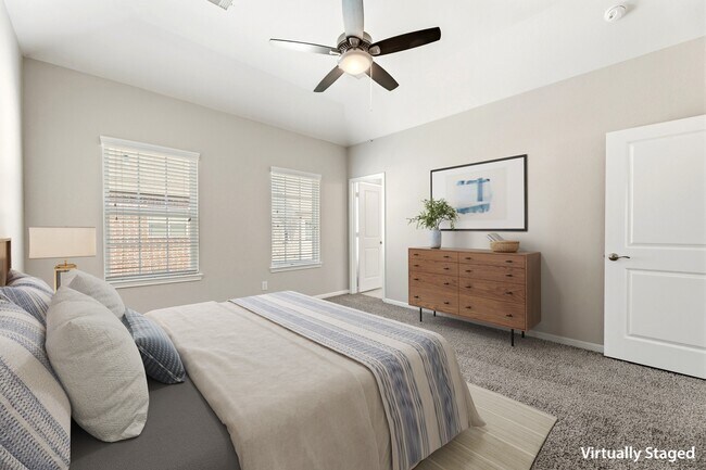 Primary Bedroom with Vaulted Ceiling (Plan 3301) - Villas at Kings Harbor