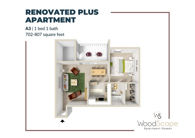 a3 renovated plus - Woodscape Apartments