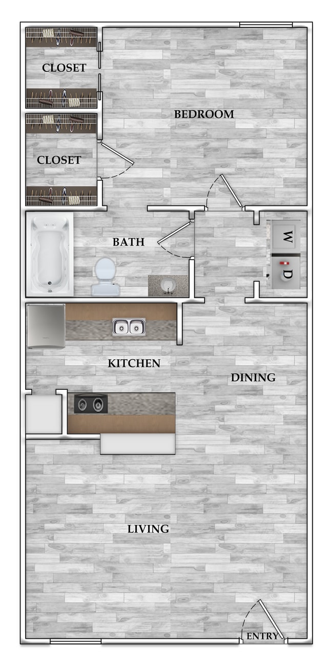 1x1 682 sf - Serena Forest Apartments