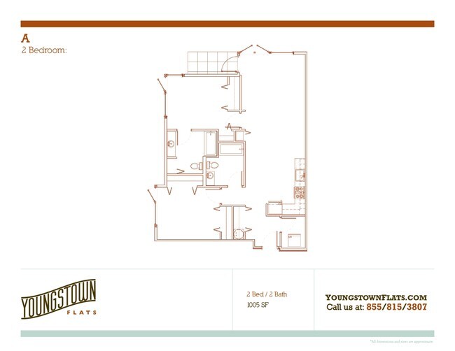 2 Bedroom A - Youngstown Flats