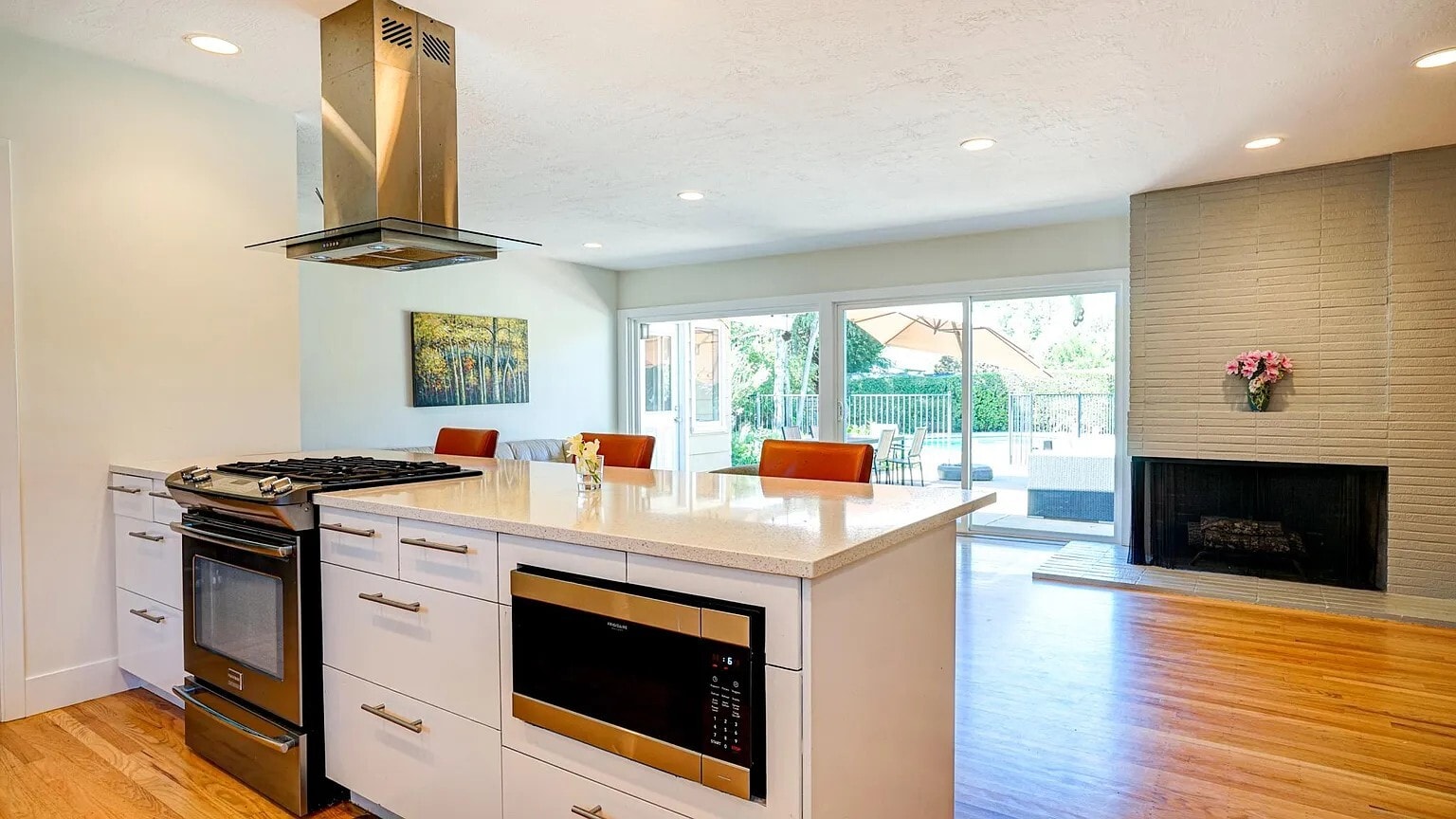 You can see the pool from the kitchen. Full open floor plan. - 1415 Butterfield Rd