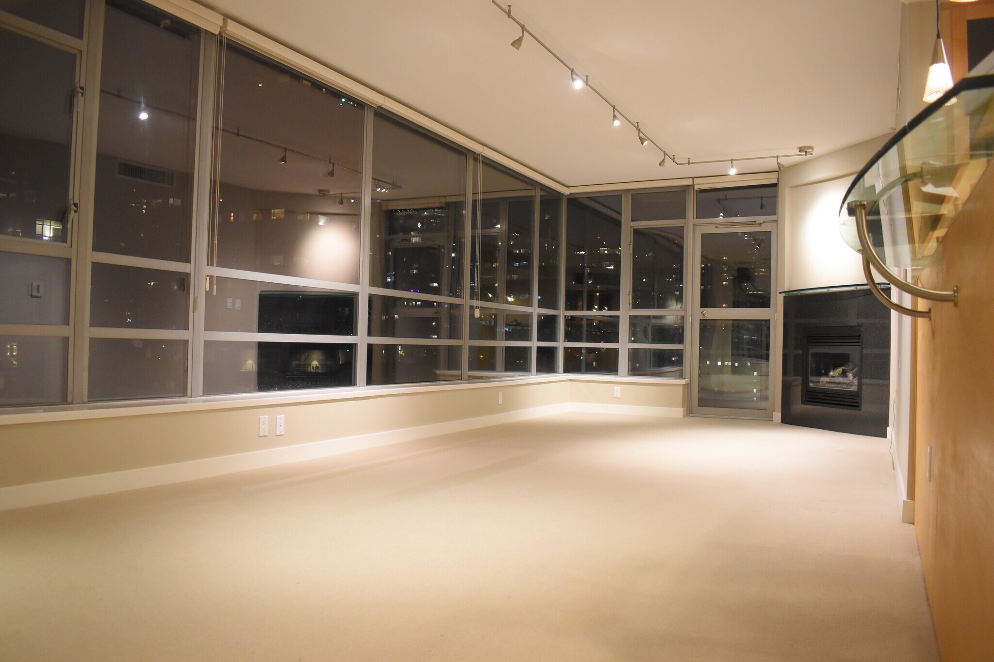 Living room at night - 2929 1st Ave