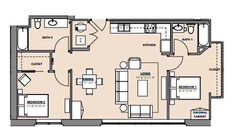 Floorplan - Hawthorne Apartments