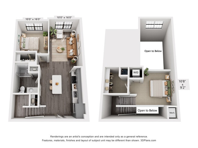 1-Bedroom 1-Bath w/ Loft | 883 sqf - The Whit