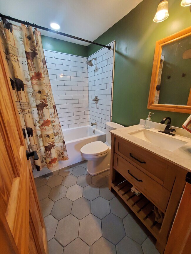 Upstairs full bath. - 18629 Langly Ave N