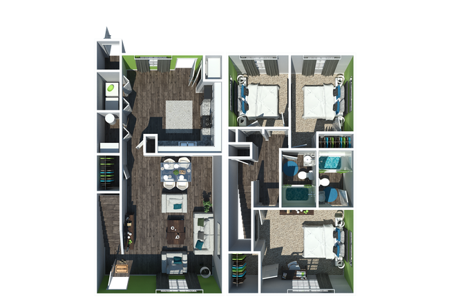 Three Bedroom - Spring Hill Townhomes