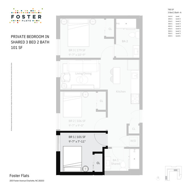 Floorplan - Foster Flats