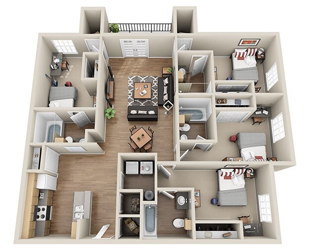 4BR/4BA - Stadium Suites Student Housing