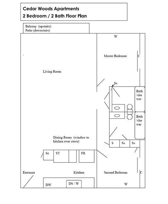 2BR/2BA - Cedar Woods Apartments