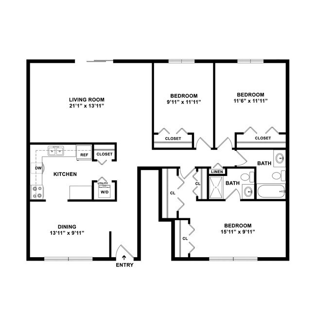 BrittanyChateauDeVilleApts_5303RueDeville_II-11786594_2DU_3x2-Brittany-3Brj-1Stfloor - Chateau De Ville