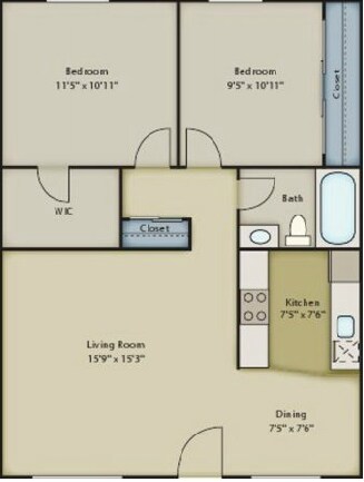 2BR/1BA - Timberwood