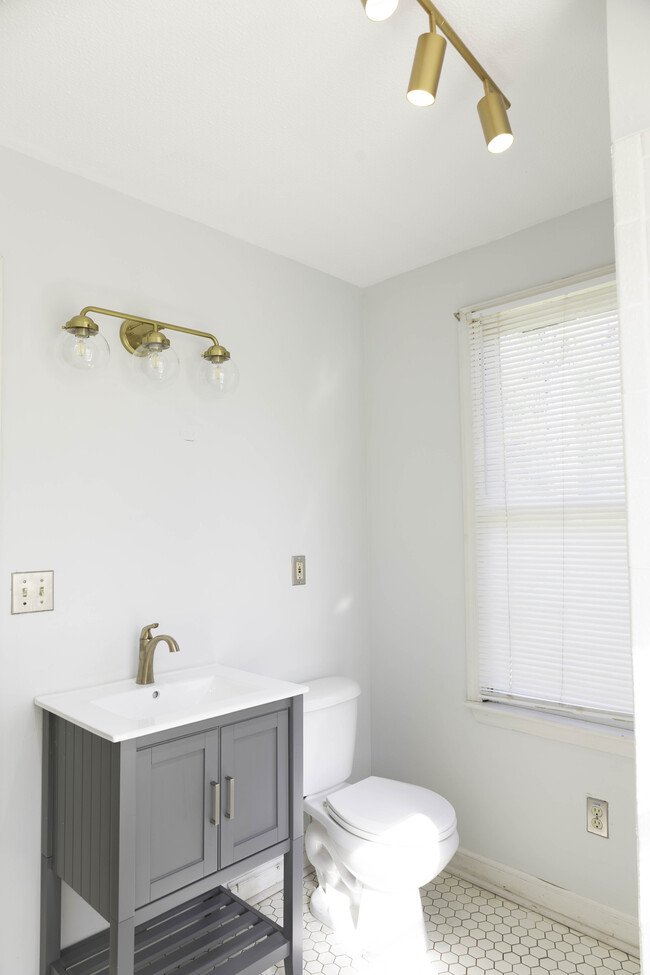 New beautiful vanity and light fixtures, classic hex tile - 1217 Landon Ave