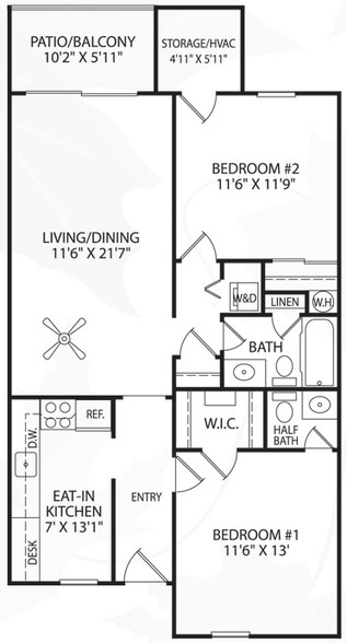 2 Bedroom/1.5 Bathroom - Running Creek