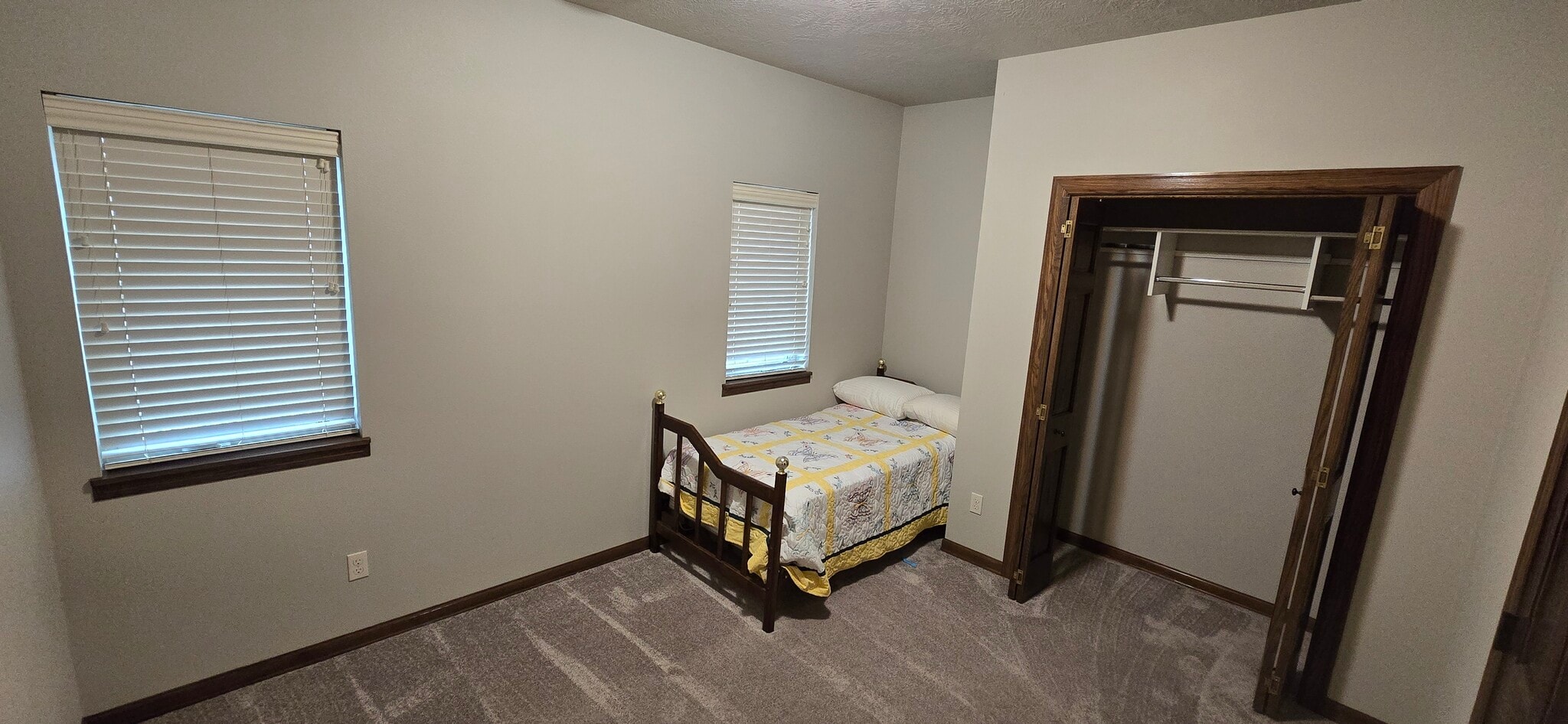 Bedroom View 2- Nook fits Twin Size Bed or Desk. Lots of Closet Space for Storage. - 3511 E Bison Trl