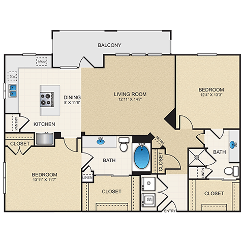 Floorplan - Cypress at Lewisville Apartment Homes