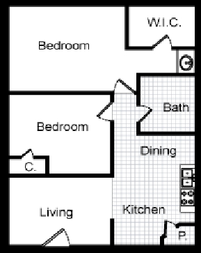 2BR/1BA - Shadowbrook