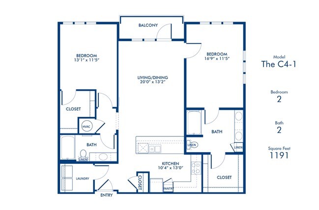 2BR/2BA - Camden Southline