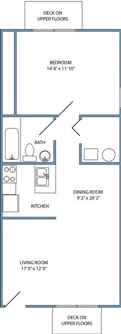 1-bed, 1-bath 1st floor - Wildcat Inn - 411-415 N. Martin Luther King Dr