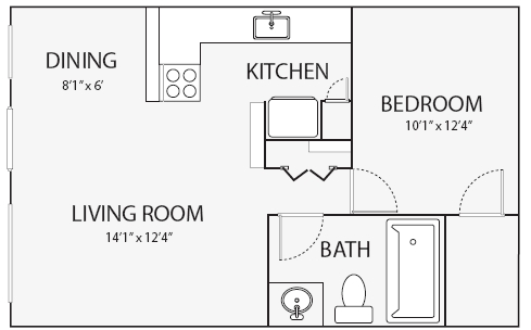 1BR/1BA - Oak Park Apartments