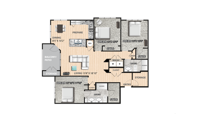 Floorplan - The Residences at Bluhawk Apartment Homes
