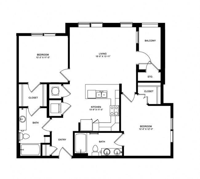 Floorplan - The Flats Exchange on Erwin Apartments